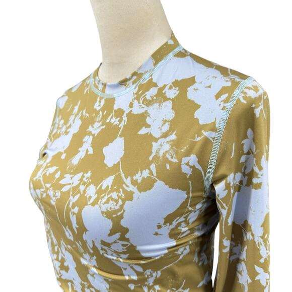 Stine Goya M/L Juno Flower Foliage Green Blue Print Long Sleeve Slim Fit Top - Picture 5 of 10